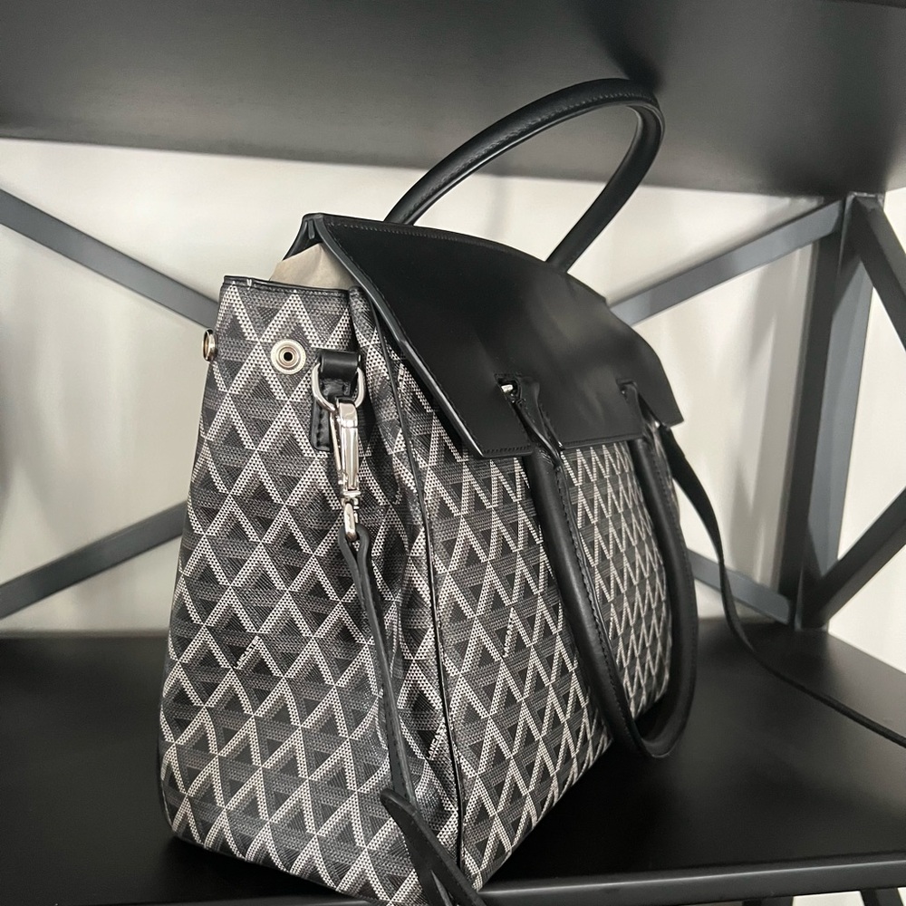 Elegant Black and Gray Women's Satchel